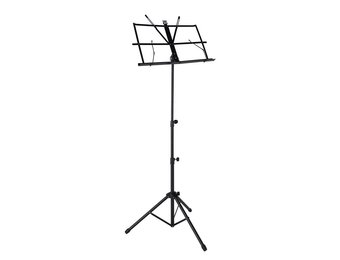 Muziekstandaard zwart opvouwbaar met hoes