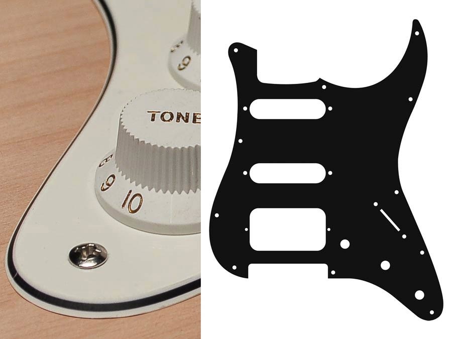 Boston ST-323-VW Stratocaster HSS pickguard parchment 3ply