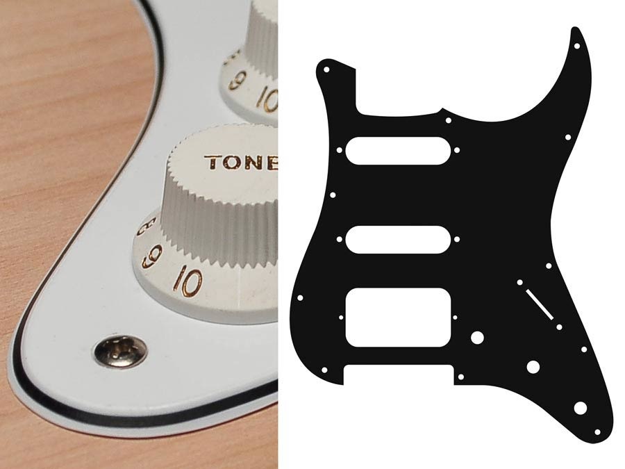 Boston ST-323-W Stratocaster HSS pickguard white 3ply