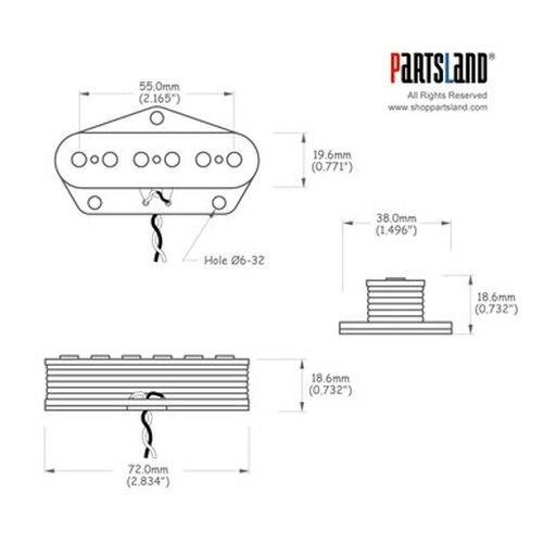 Tonedriver Classic Alnico V Tele bridge pickup