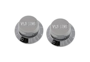 Strat tone knob chrome plastic set/2
