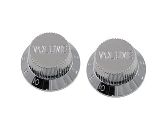Strat tone knob chrome plastic set/2