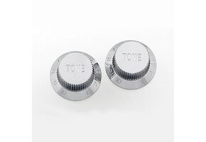 Strat volume knob chrome plastic set/2