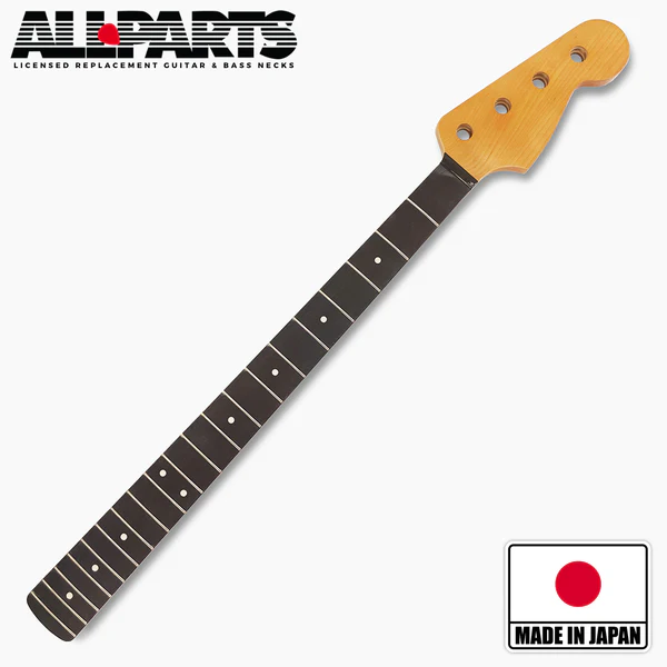 Allparts PEF-FL Finished Fretless  Precision Bass neck maple with lined ebony fingerboard
