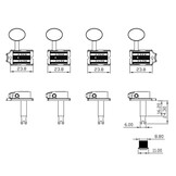 True Tune 6-In-Line Vintage Style Keys Nickel set/6