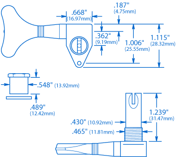 Gotoh GB707 tuner treble side chrome 1R
