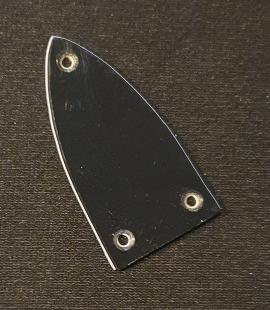 Truss rod cover black plastic 3-screws