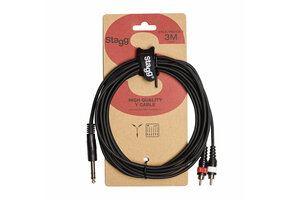 Audio cable 3M 2xRCA - 1xstereo jack 6,3mm