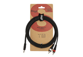 Audio kabel 3M 2xtulp - 1xstereo jack 3,5