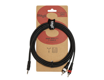 Audio cable 3M 2xRCA - 1xstereo jack 3,5