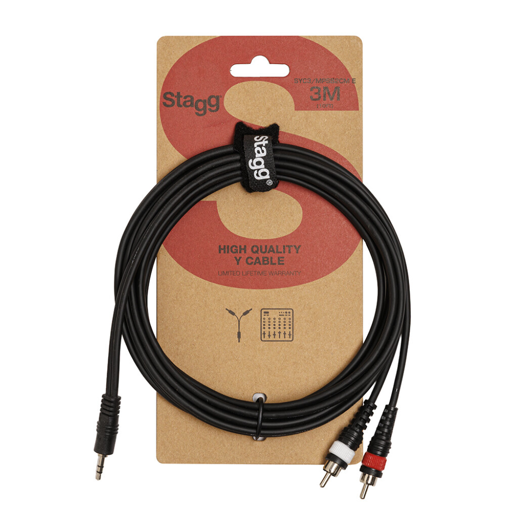 Audio cable 3M 2xRCA - 1xstereo jack 3,5