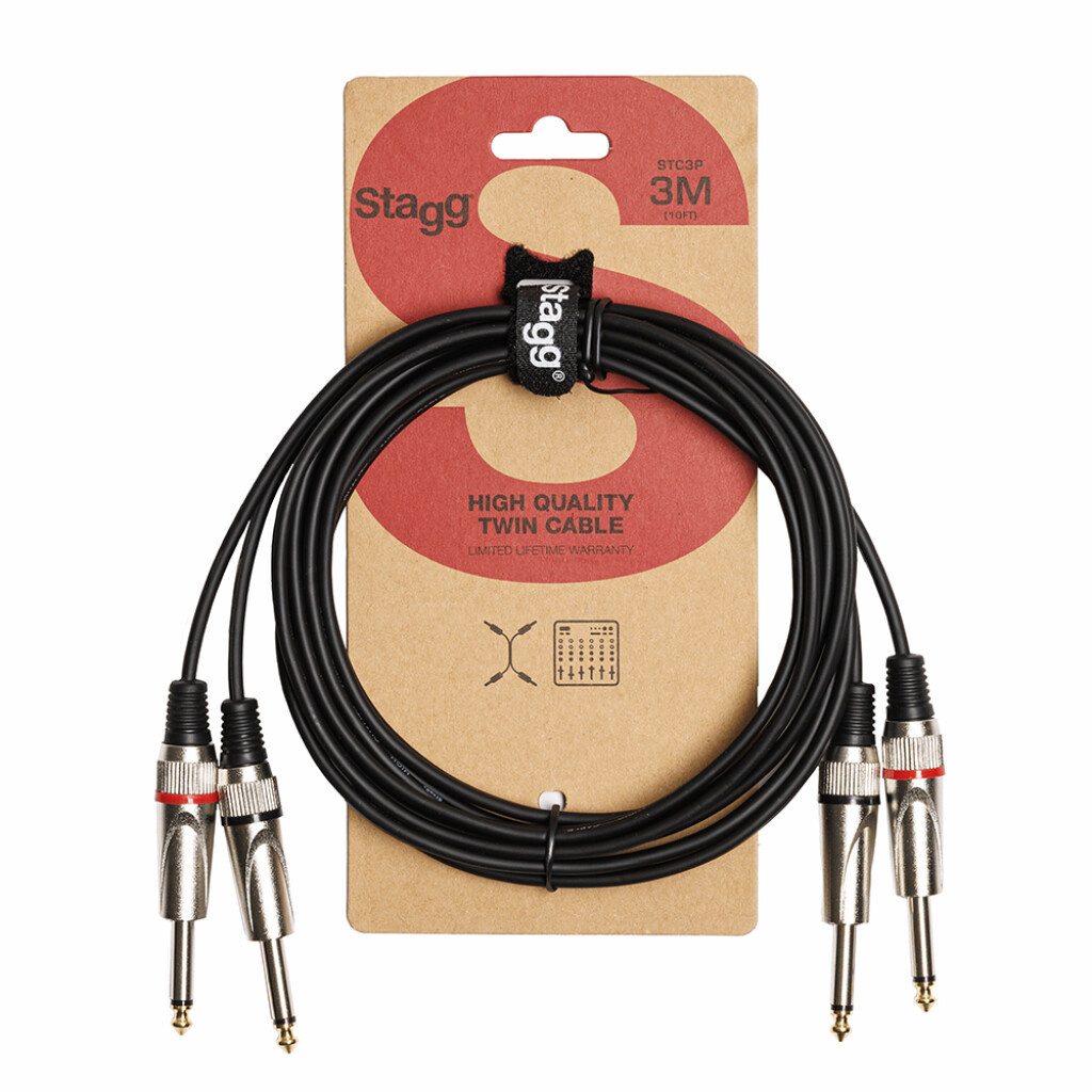 Audio cable 3M 2mono jack - 2xmono jack 6,3mm
