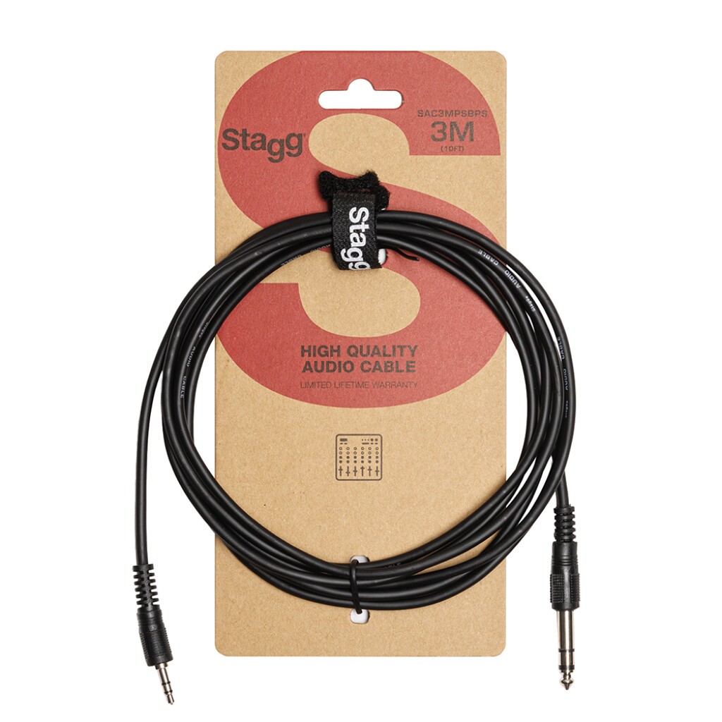 Audio cable 3M stereo jack 6,3mm - stereo jack 3,5mm