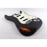 MJT Strat body alder black over sunburst