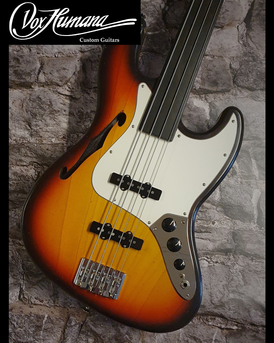 Vox Humana JB-Custom Thinline Bass Fretless aged sunburst