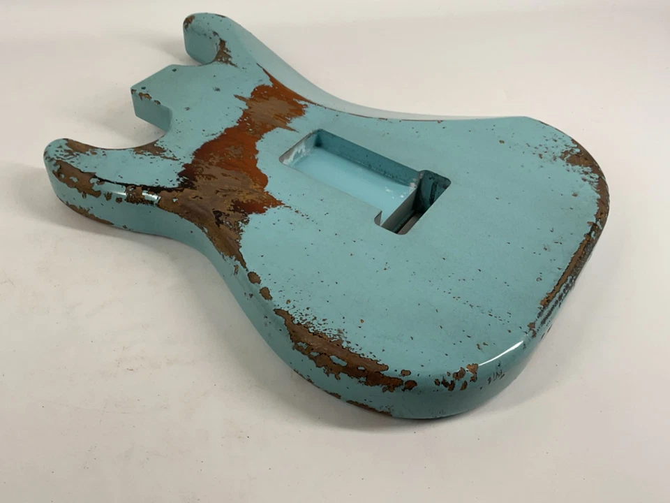 MJT Alder Strat body Daphe Blue over Tobacco Sunburst