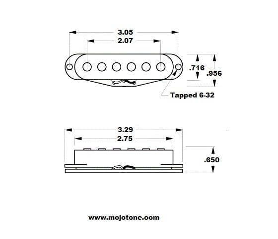 Mojotone 59 Clone Strat pickup middle RW/RP