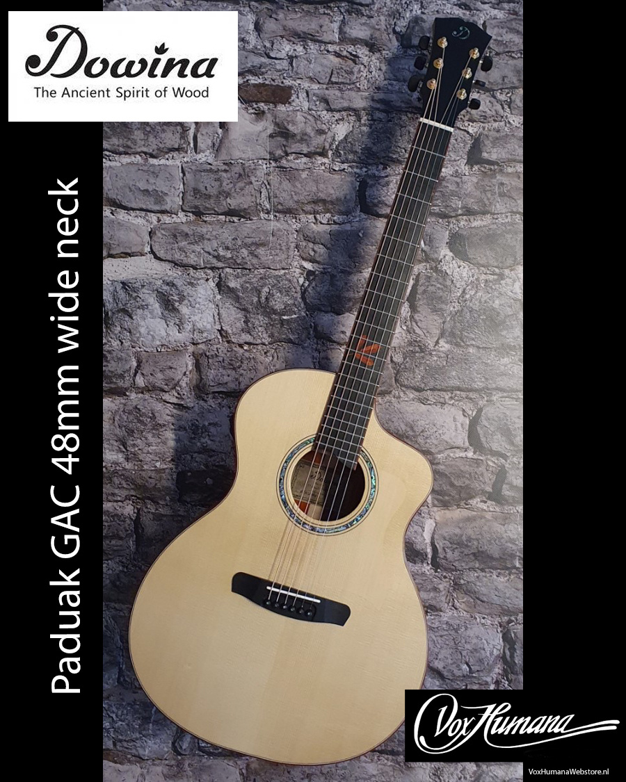 Dowina Paduak GAC-48 Grand Auditorium wide neck/nut 48mm with case