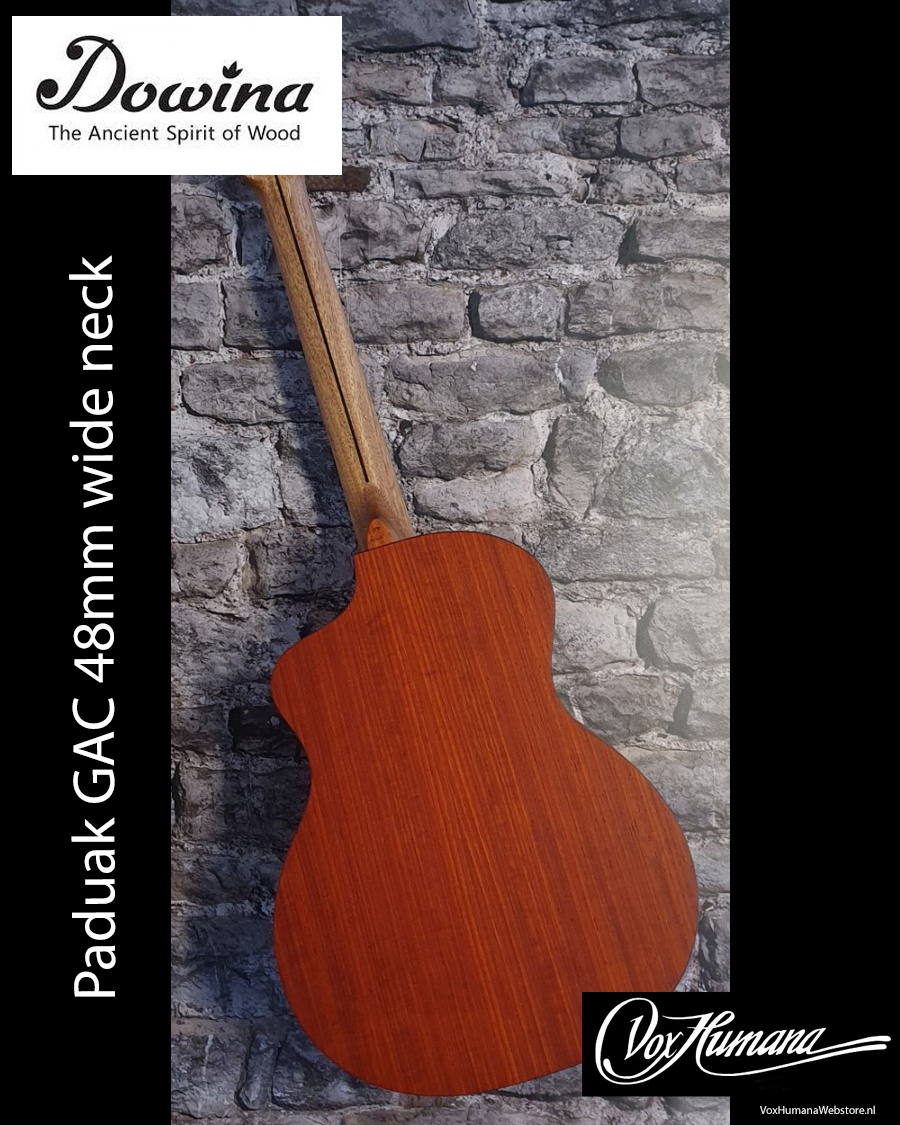 Dowina Paduak GAC-48 Grand Auditorium wide neck/nut 48mm with case