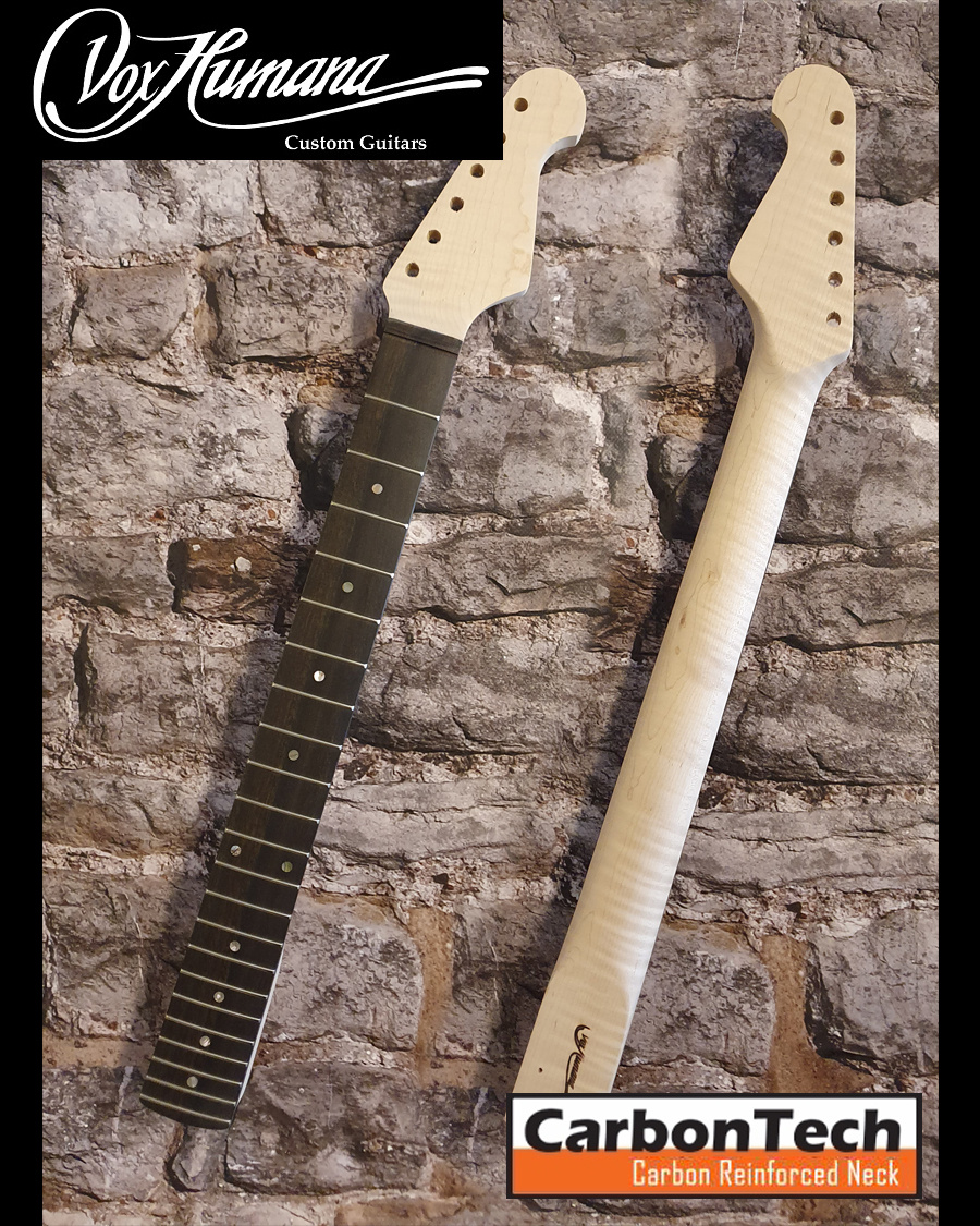 Vox Humana CarbonTech ST Neck Flame Maple/Ebony - Extra breed