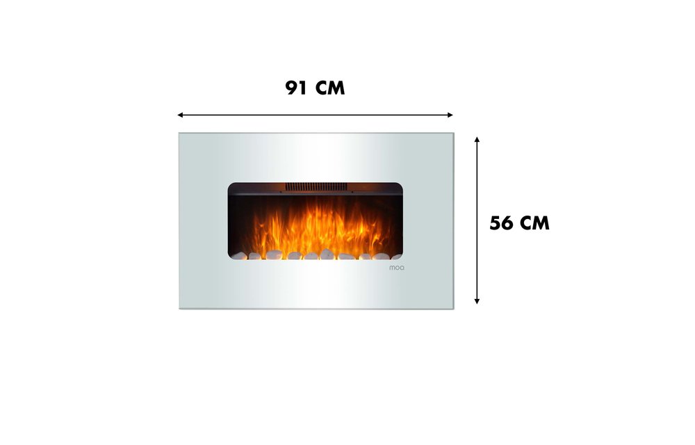 MOA Elektrische Haard - Sfeerhaard Hangend - Afstandbediening - Wit - EF208F
