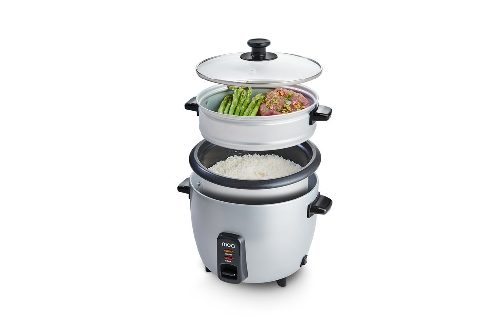 MOA Rijstkoker met Stomer 1.8 liter - RVS - RC18S