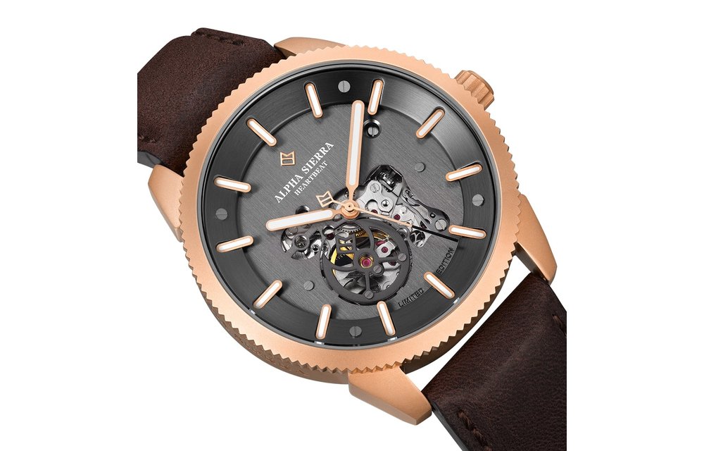 Alpha Sierra Heartbeat RG104 - Rosegoud - Herenhorloge -Ø 43.5mm