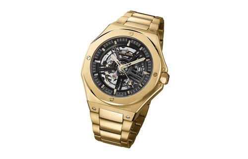 Alpha Sierra Watch Co. Alpha Sierra Falcon LVD148G - Goud - Stalen band -  Herenhorloge -Ø 45 mm - Brandfactory'12 B.V.