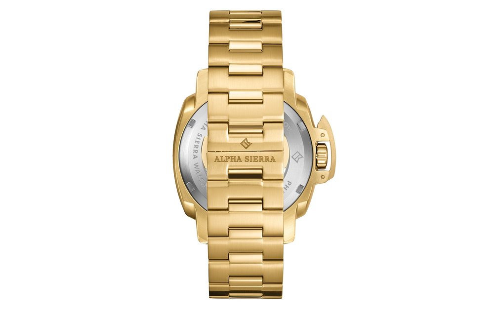 Alpha Sierra Phantom F4-G003 - Goudkleurig - Stalen band - Herenhorloge -Ø 44 mm