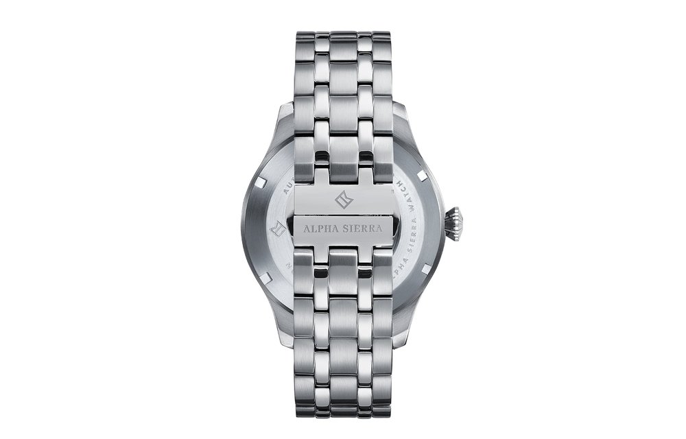 Alpha Sierra Automatic AMS01 - Herenhorloge - Zilverkleurig/Blauw - Ø 46 mm