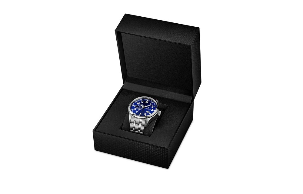 Alpha Sierra Automatic AMS01 - Herenhorloge - Zilverkleurig/Blauw - Ø 46 mm