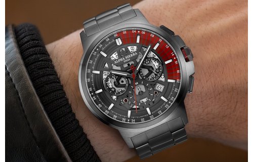 Alpha Sierra Watch Co. Alpha Sierra Titan TR03 - Herenhorloge - Titanium /  Rood - Limited Edition - Ø 45 mm - Brandfactory'12 B.V.