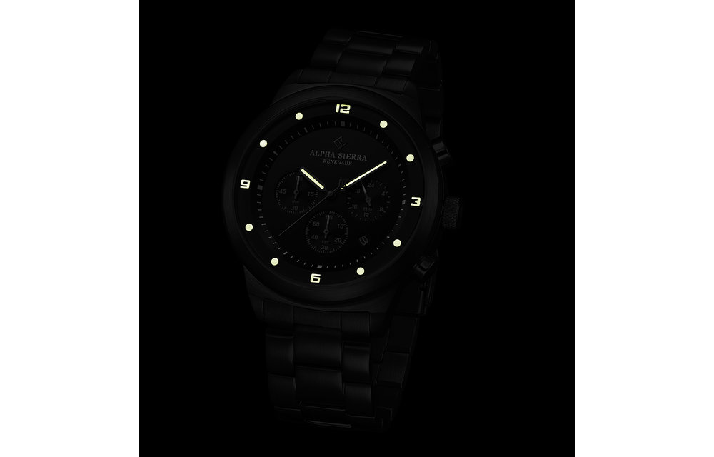 Alpha Sierra Renegade VF24FB - Herenhorloge - Zwart - Ø 46 mm