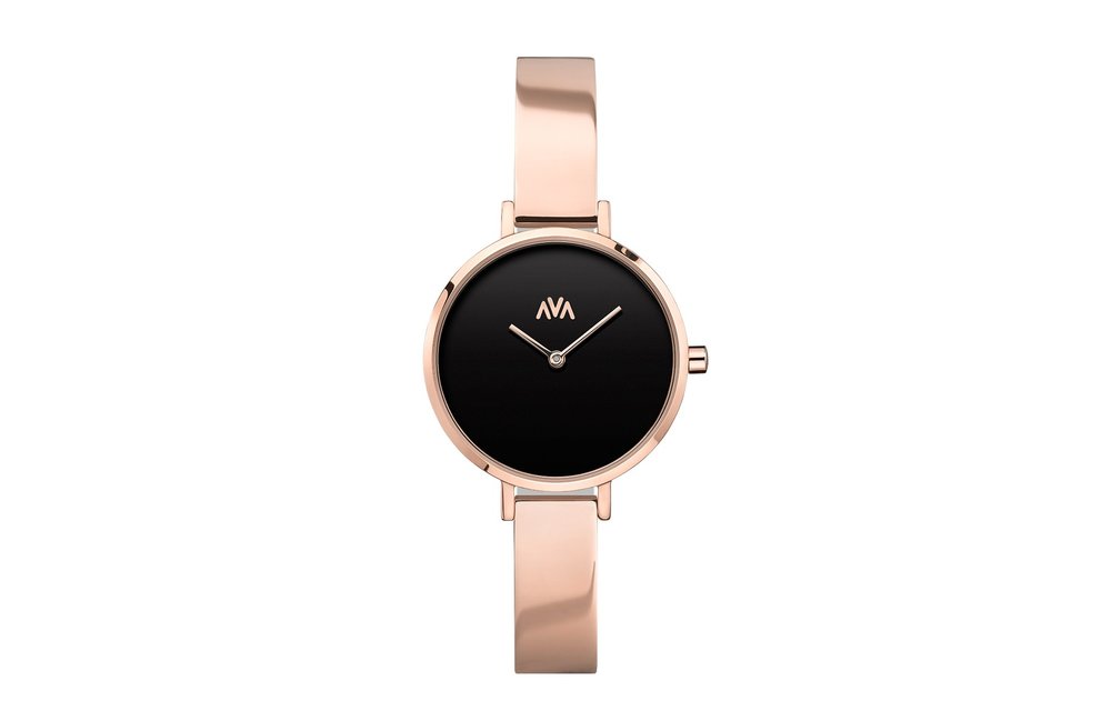 AVA Mani Petit Rosaguld Svart - Dameshorloge - Staal - Goud - Ø 32mm - Limited Edition
