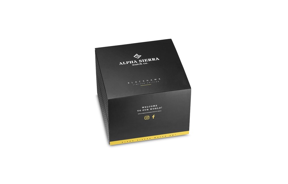 Alpha Sierra Blackhawk UH60YL - Herenhorloge - Siliconen - Zwart / Geel - Ø 48 mm
