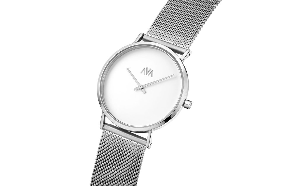 AVA Máni Silver•Vit - Dameshorloge - Staal - Zilverkleurig - Ø 38mm - Limited Edition