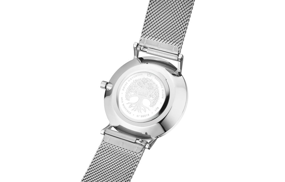 AVA Máni Silver•Svart - Dameshorloge - Staal - Zilverkleurig - Ø 38mm - Limited Edition