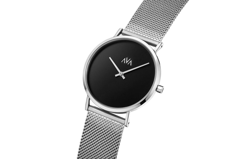AVA Máni Silver•Svart - Dameshorloge - Staal - Zilverkleurig - Ø 38mm - Limited Edition