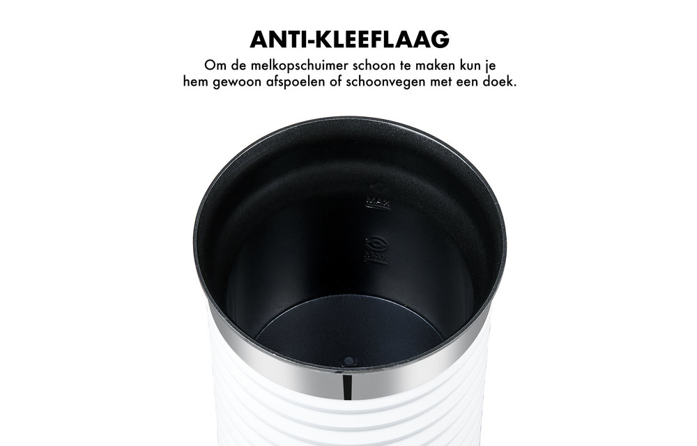 MOA Melkopschuimer Elektrisch - BPA vrij - Voor Opschuimen en Verwarmen - Wit - MF4W