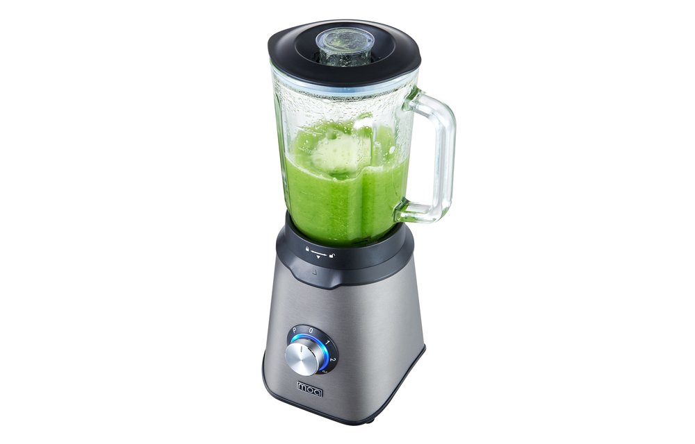 MOA TB61T - Blender met glazen kan - 1,5 liter - Grijs - Titanium - 1000 Watt