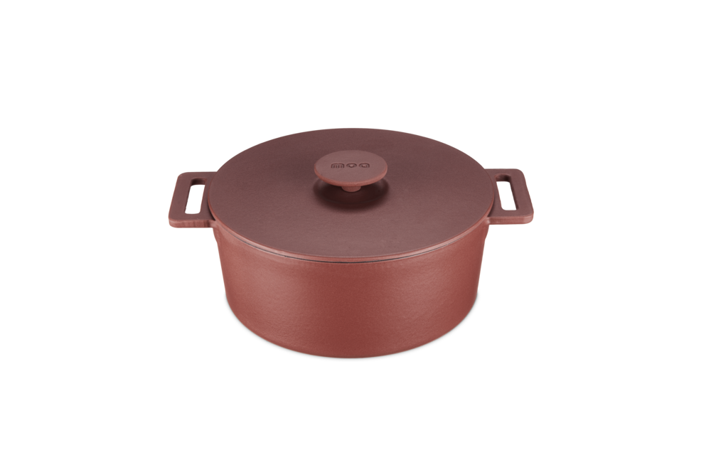 Pre-order MOA Gietijzeren Braadpan - 26CM - Rond - Ook voor inductie - Rood - MC26BR