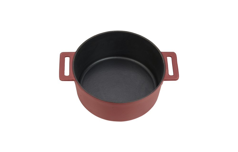 Pre-order MOA Gietijzeren Braadpan - 26CM - Rond - Ook voor inductie - Rood - MC26BR