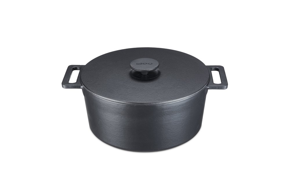 Pre-order MOA Gietijzeren Braadpan - 29CM - Rond - Ook voor inductie - Zwart - MC29B