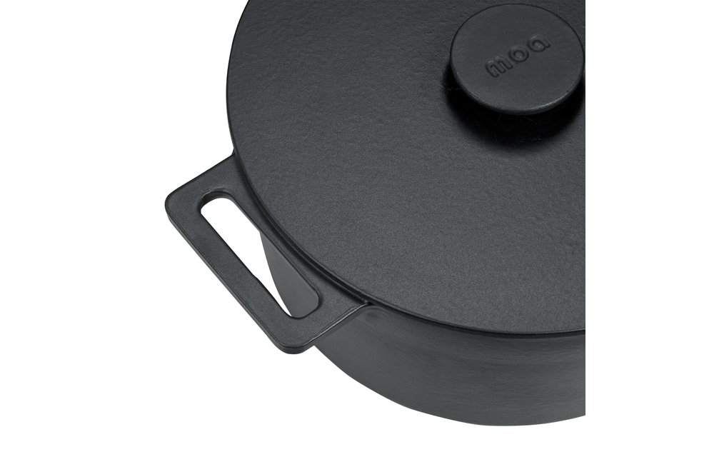 Pre-order MOA Gietijzeren Braadpan - 29CM - Rond - Ook voor inductie - Zwart - MC29B