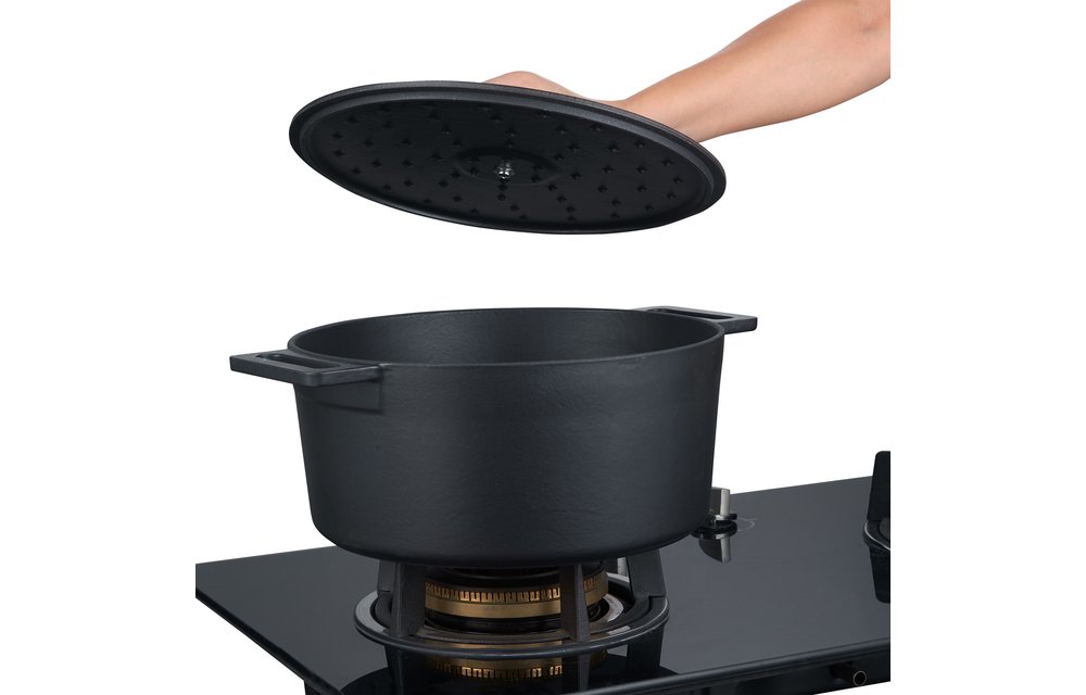 Pre-order MOA Gietijzeren Braadpan - 29CM - Rond - Ook voor inductie - Zwart - MC29B