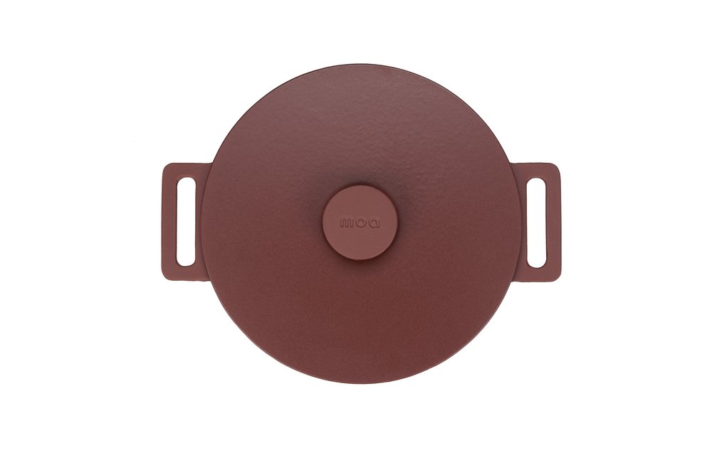 MOA Gietijzeren Braadpan - 29CM - Rond - Ook voor inductie - Rood - MC29BR