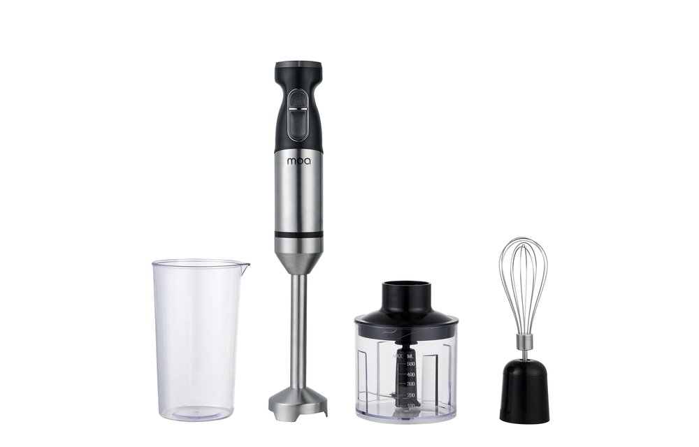 MOA Staafmixer - 1000 Watt - inclusief accessoires - Hakmolen - Klopper - Maatbeker 750ml - HB19