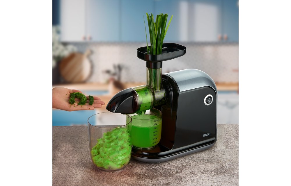 MOA Horizontale Slowjuicer - Voor Groente en Fruit - Droge pulp - 700 ml - Sapcentrifuge - Zwart - SJ15G