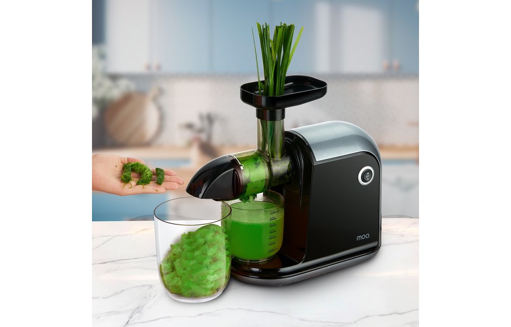 MOA Horizontale Slowjuicer - Voor Groente en Fruit - Droge pulp - 700 ml - Sapcentrifuge - Zwart - SJ15G