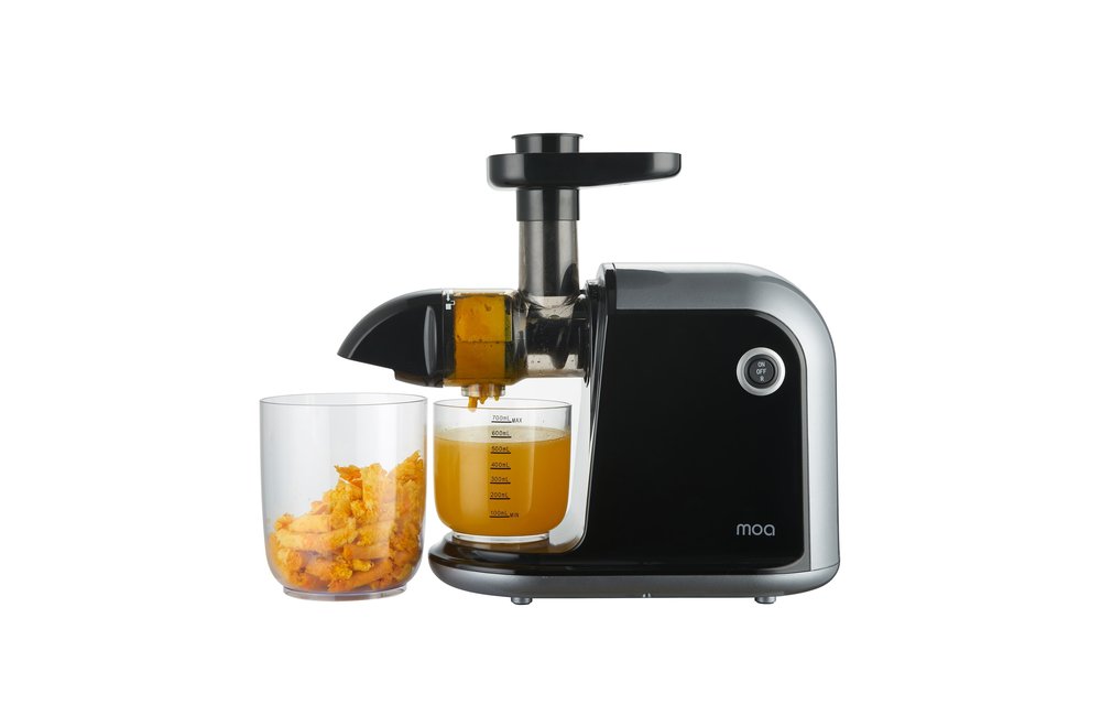 MOA Horizontale Slowjuicer - Voor Groente en Fruit - Droge pulp - 700 ml - Sapcentrifuge - Zwart - SJ15G